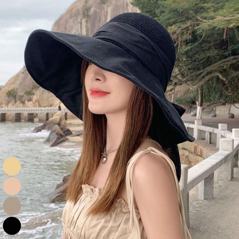 햇빛 버킷햇 넓은 여름 휴양지 썬캡 챙 밀짚 차단