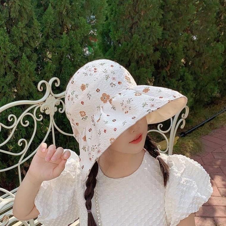 큐티 썬캡 어린이 키즈햇빛가리개 키즈햇 꽃챙 나들이 유아 벙거지 키즈모자 원픽