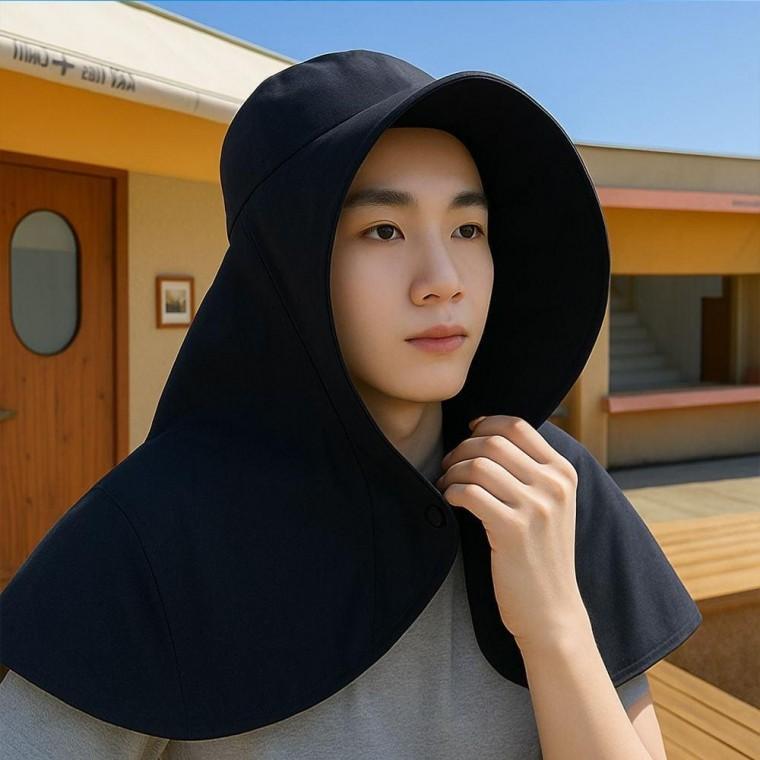 여름 대왕 햇빛가리개 단추모자 목가림 농사 모자 갯벌 체험용 자외선 차단 챙넓은 야외 작업 썬햇