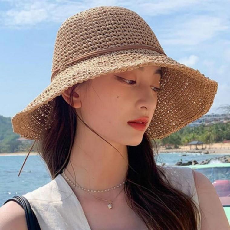 바캉스 왕골 리본 모자 라피아햇 햇빛 차단