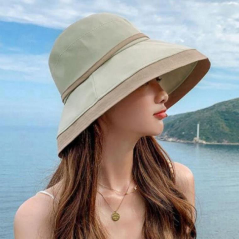 여성 비치 모자 여름 벙거지 리본 버킷햇 바캉스 모자 해변 휴양지 나들이 자외선차단 햇빛가리개 예쁜 패
