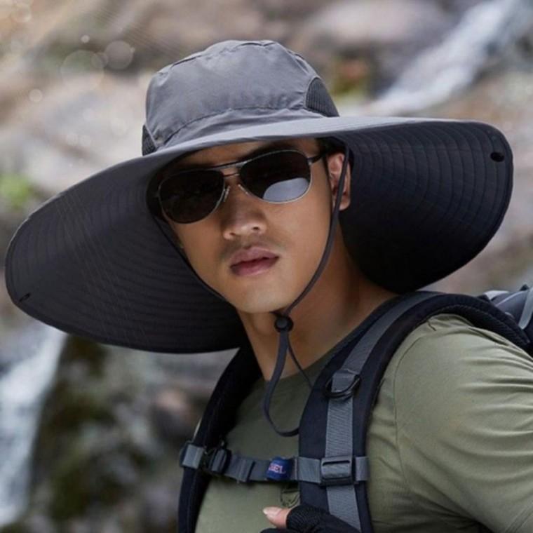 등산 캠핑 넓은 대형 벙거지 햇빛 차단 챙 큰 모자 남녀공용 사파리햇 아웃도어 낚시 농사 작업용 자외선차