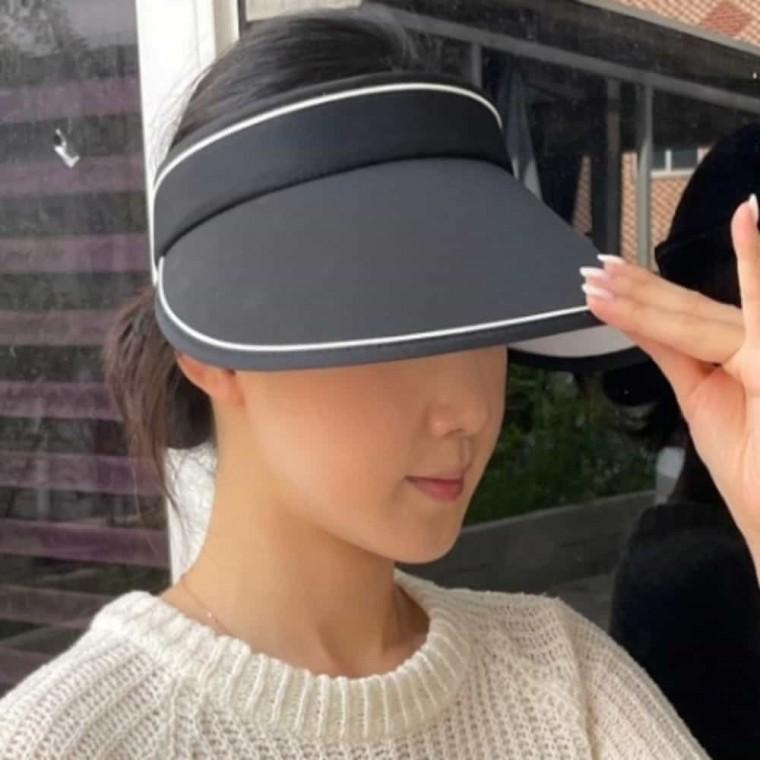 돌돌이 썬캡 블랙 햇볕가리개모자 햇빛가리개썬캡 창넓은모자