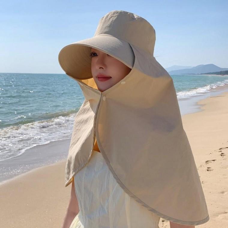 챙넓은 UV 자외선차단 바캉스모자 플랩캡 쿨링소재 대형 햇빛가리개