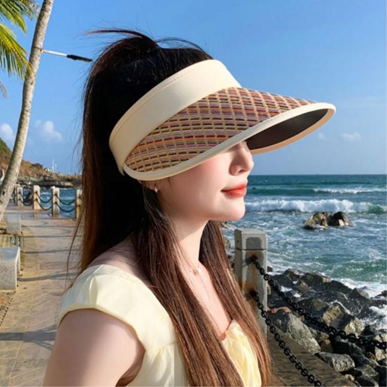 햇빛차단모자 밀짚썬캡 가벼운 여자썬캡 여름모자 자외선차단 여름휴가