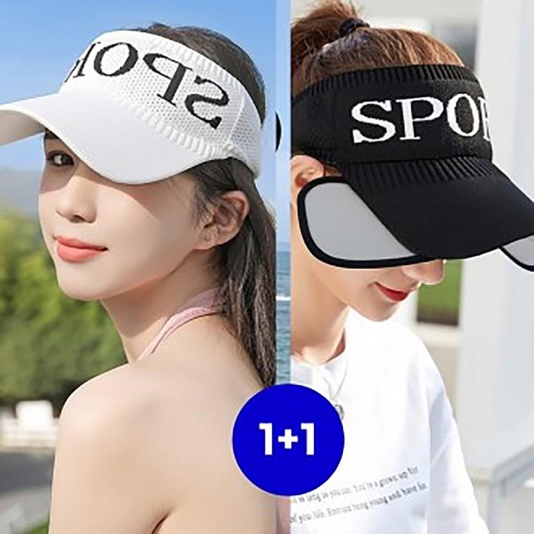 1+1 여름썬캡 스포츠 날개썬캡 자외선차단 골프 등산 낚시 썬바이저 모자