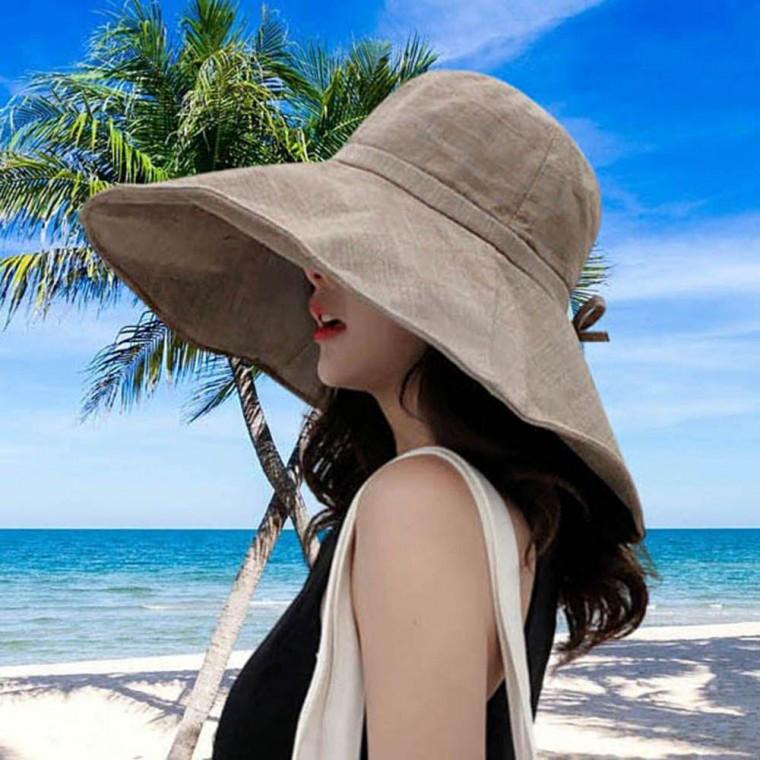 여성 휴양지 바닷가 외출 넓은챙 린넨 햇빛 차단 모자 여자 여름 썬캡 돌돌이 여름돌돌이