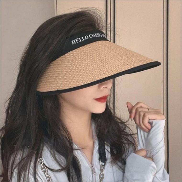 라탄 썬캡 밀짚 모자 자외선차단 와이드 선캡 햇빛차단 넓은챙