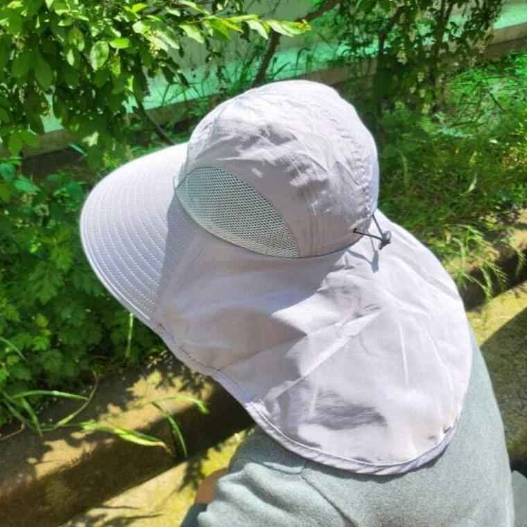 목가리개 일모자 라이트그레이 햇빛가리개모자