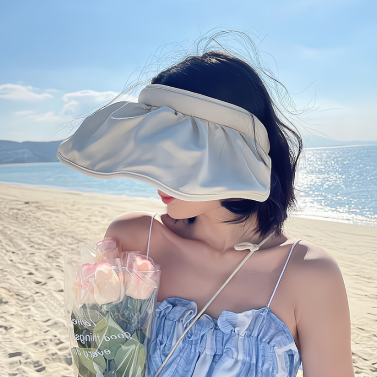 여성 여름 접이식 모자 와이드썬캡 테니스헤어밴드 헤어밴드 햇빛모자 모자