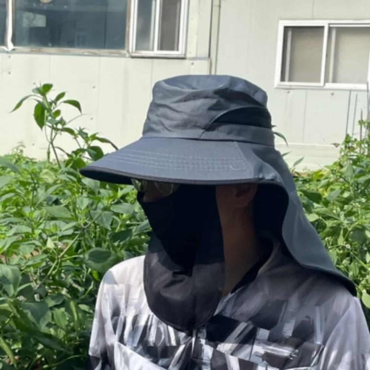 얼굴 햇빛가리개 다크그레이 남자여름모자 남자등산모자
