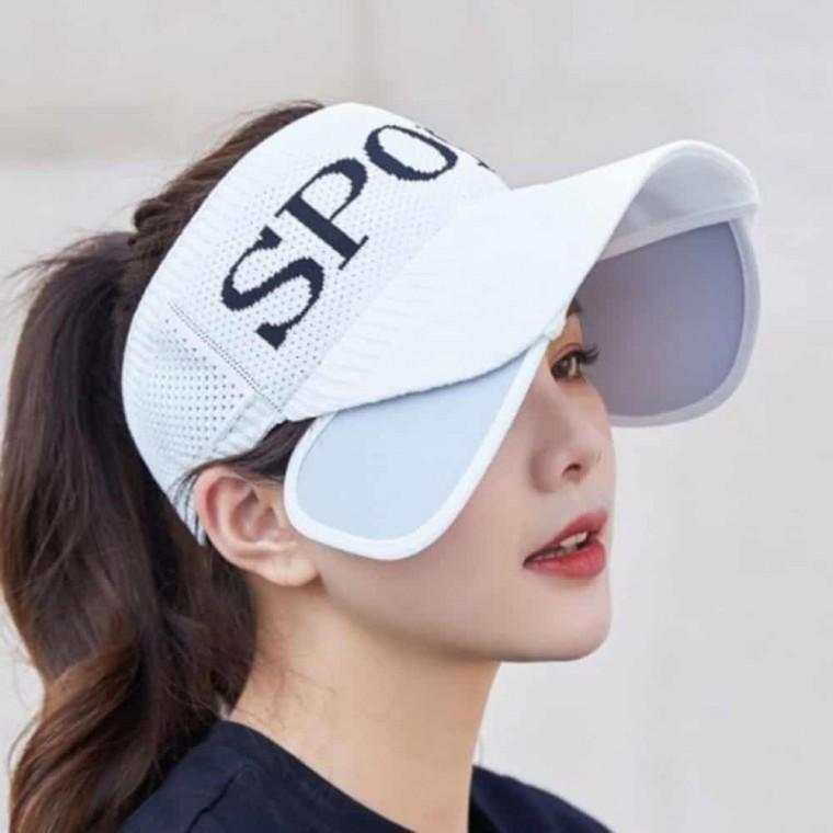 여성용 스포츠 썬캡(화이트) 햇빛가리개모자 여성여름모자