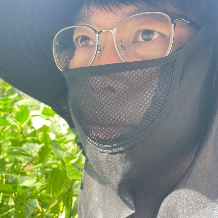 얼굴 뒷목 햇빛가리개 농사모자 모자 여름모자 다크그레이