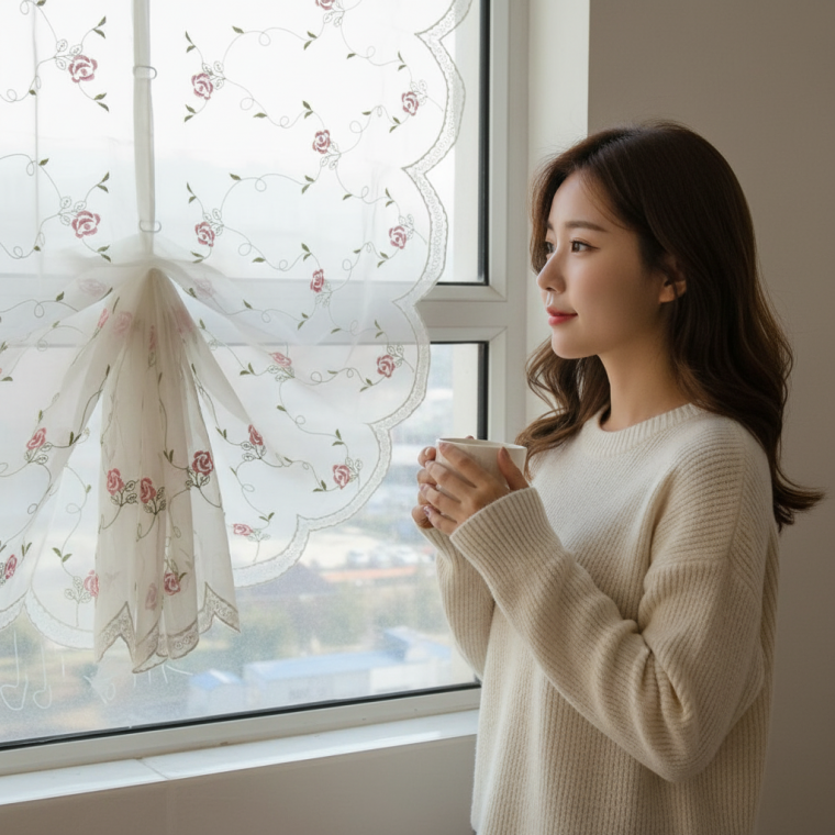 암막 커튼 창문 방한 가림막 햇빛 차단 블라인드 거실 침실 인테리어 사계절용 외풍 방지 고급 커튼 1p