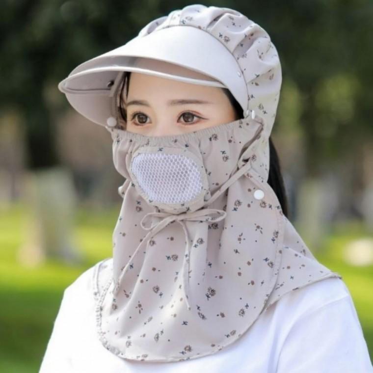 햇빛 모자 작업용 모자 농사 밭일 꽃무늬 그늘 농사 차단