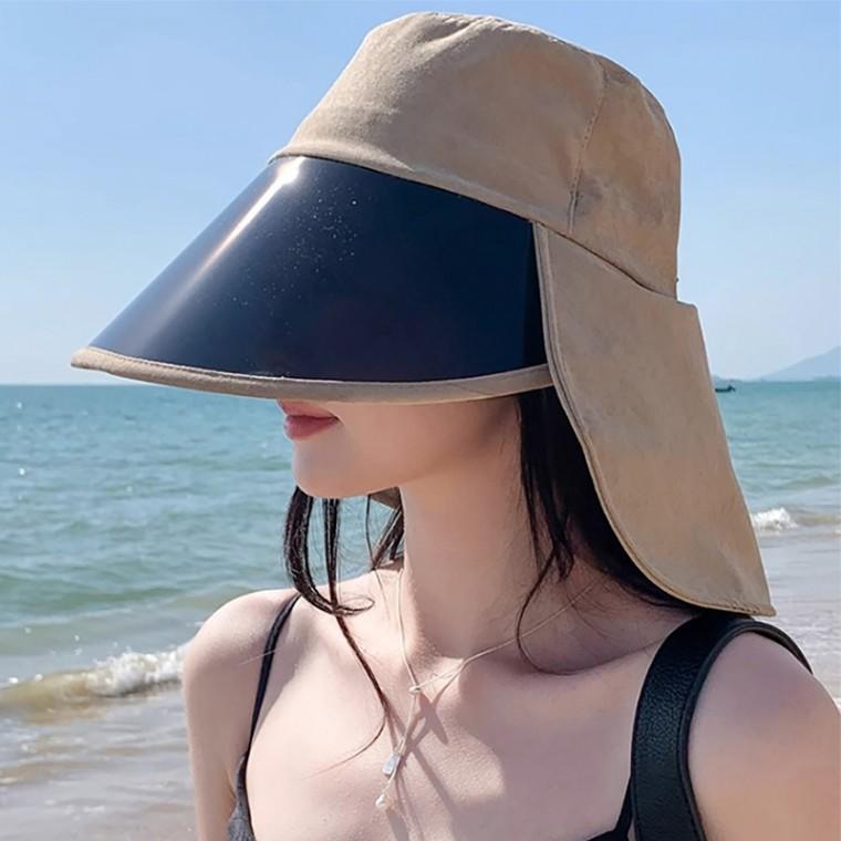 암막 챙 풀페이스 선쉐이드 모자 뒷가림막 챙 여성 해변 휴가