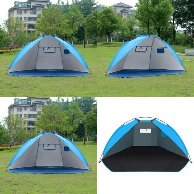 2인용 비치쉐이드 그늘막텐트 220x120cm 블루 해변 낚시 휴대용