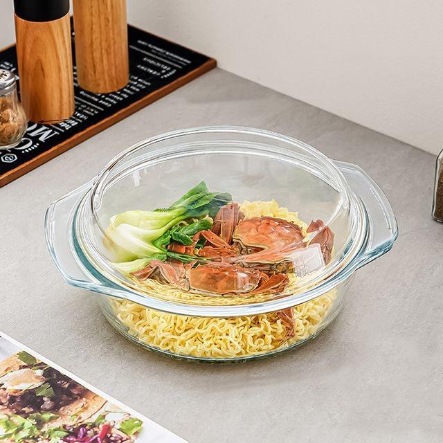 전자레인지 유리그릇 2000ml 전자레인지유리찜기 전자렌지유리찜기 오븐조리용기 계란찜유리그릇 라면조리