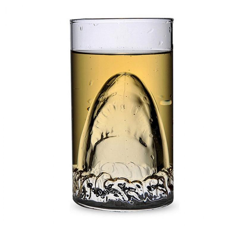 상어 맥주컵 유리잔 이중유리컵 죠스컵