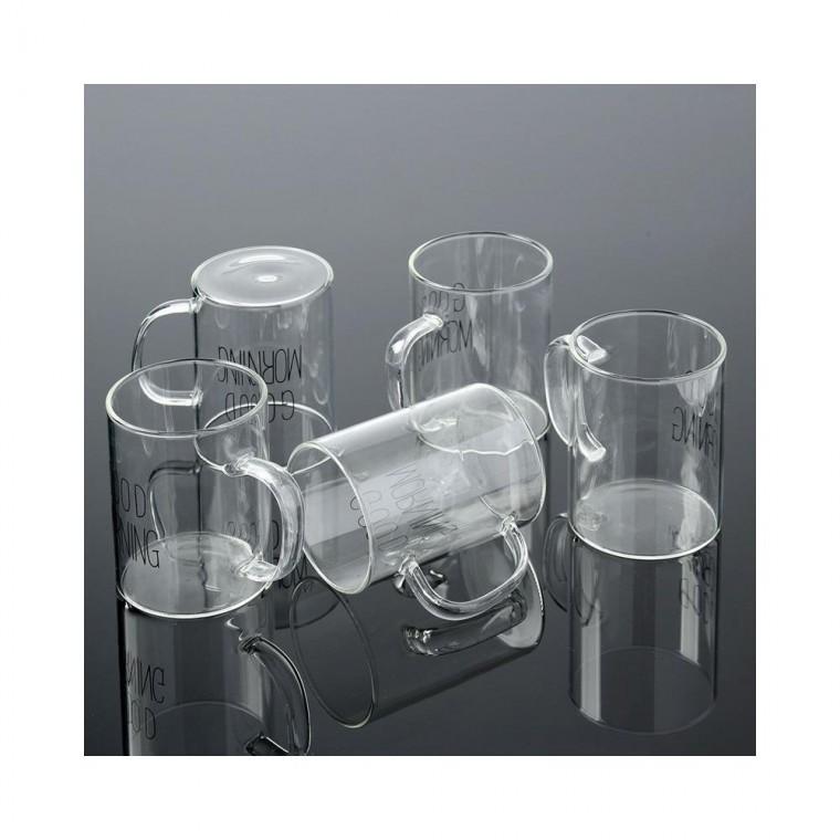 루미나D 투명 내열 유리 머그 찻잔 차잔 유리컵 5p세트 400ml