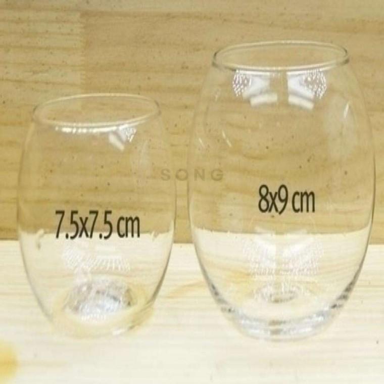 화병 8x9cm 원형유리화병 미니꽃병 미니유리화병 인테리어화병 투명유리화병