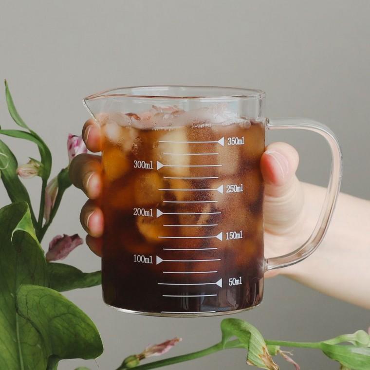 다용도 계량컵 저그 손잡이 내열유리 350ml 유리계량컵 내열유