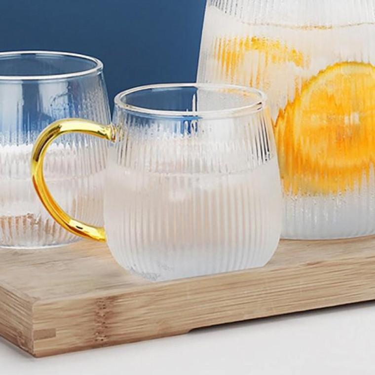 내열유리잔 링클라인 내열 유리컵(350ml) 음료수잔 내열유리컵