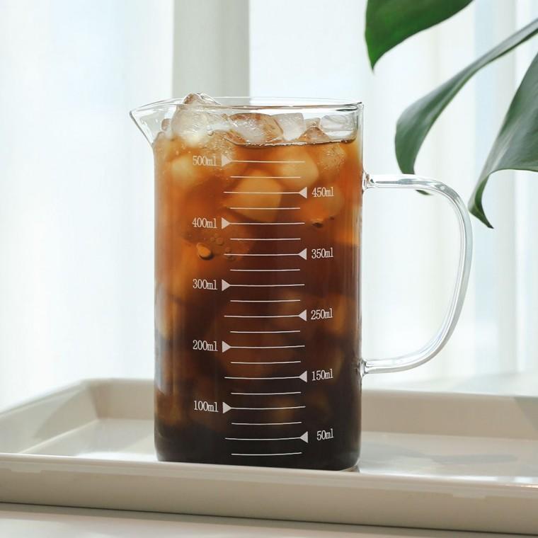 계량컵 손잡이 저그 500ml 내열유리 다용도 유리계량컵 유리저
