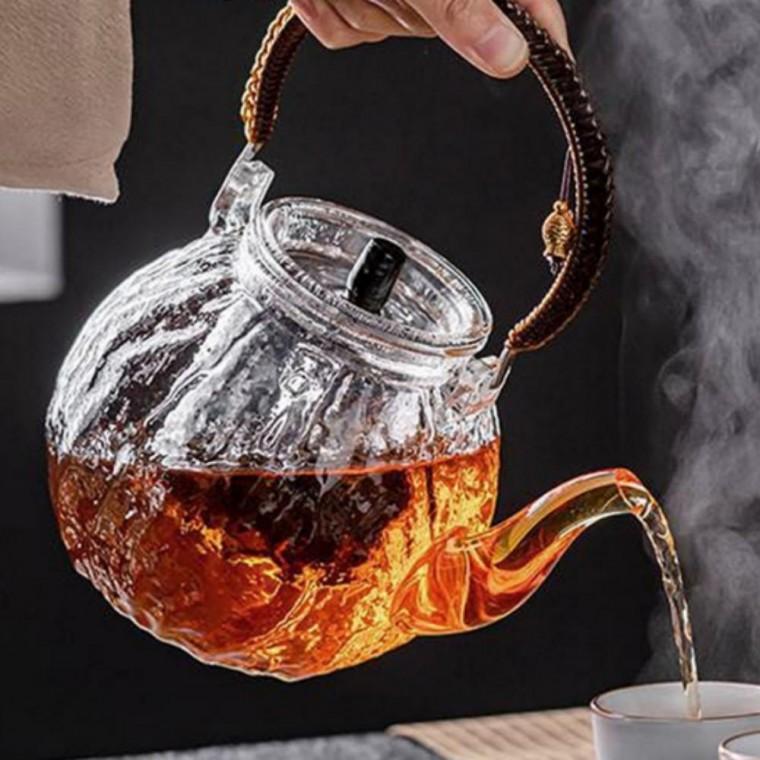 내열유리 차주전자 (1.3L) 티팟 유리 티포트 2단 유리거름망