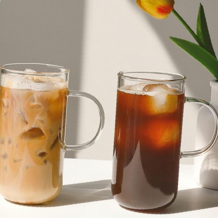 내열 유리컵 대용량 홈카페 유리잔 650ml 아이스 커피컵 유리컵