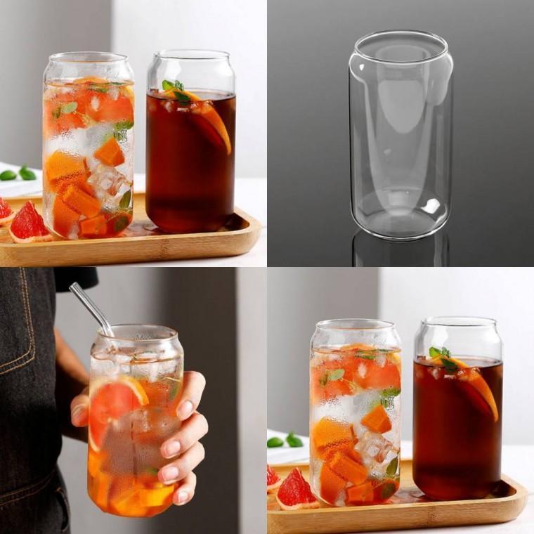 비어 글라스캔 유리컵 2p세트 500ml 홈카페유리컵 내열유리컵