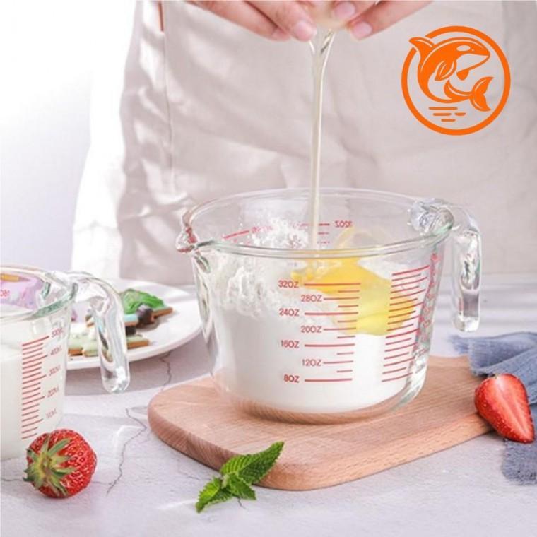 다용도 내열 유리계량컵 500ML 이유식 비커 주방 고온 재질 유리컵