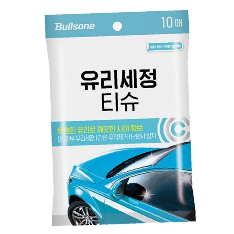 불스원382 유리세정티슈 10매 유막제거 난반사방지유리세정티슈 자동차티슈