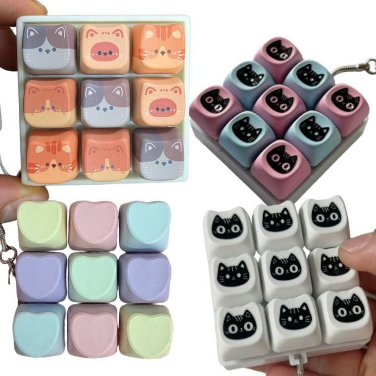 고양이 클리커 키캡 키링 LED 클릭커 스트레스 해소 키보드