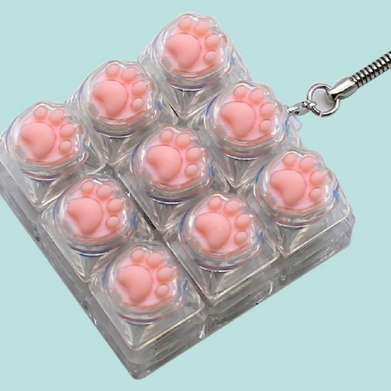 플유 캣츠 LED 딸깍이 키링 랜덤 낱개 1개 딸각이 키링 키보드 키캡 테트리스 피젯토이 신기한 손 장난감