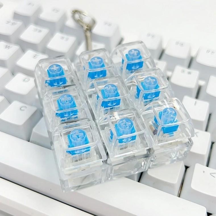 LED 키보드 키캡 키링 기계식 9구 딸깍이