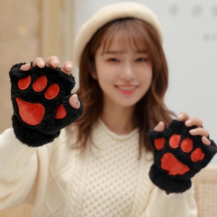 겨울 고양이 발 털장갑 키보드 장갑 핸드워머 보온 손가락장갑