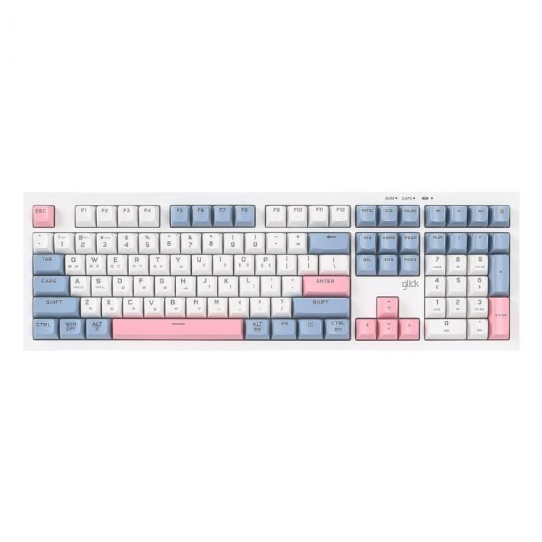 지클릭커 오피스프로 WK50 사일런스 M RGB 무소음 방수 무선 블루투스 키보드 Y PINK RC1 108키