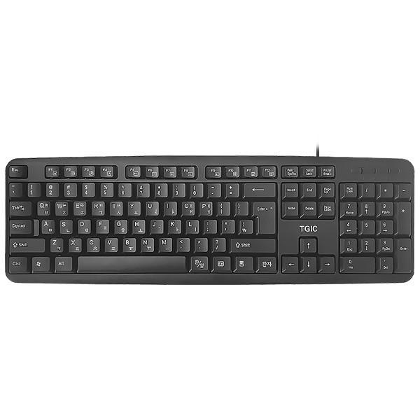 TGIC 유선키보드 TGC-K2000V 블랙 USB 키스킨포함