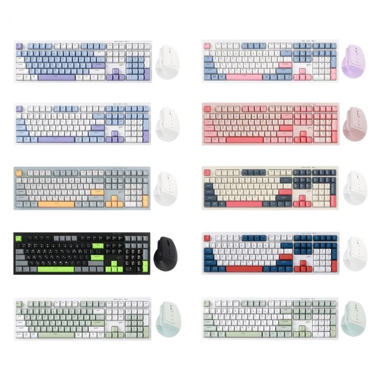 지클릭커 오피스프로 WMK580 사일런스 M RGB 무소음 무선 블루투스 키보드 버티컬 마우스 세트 108키