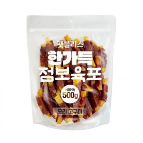 펫블리스 강아지간식 육포 건조 간식 오리고구마 500g