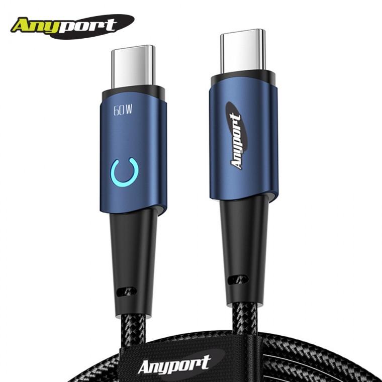 [애니포트] C TO C 60W 문라이트 안드로이드오토 고속충전케이블 1.2M CTCM60W
