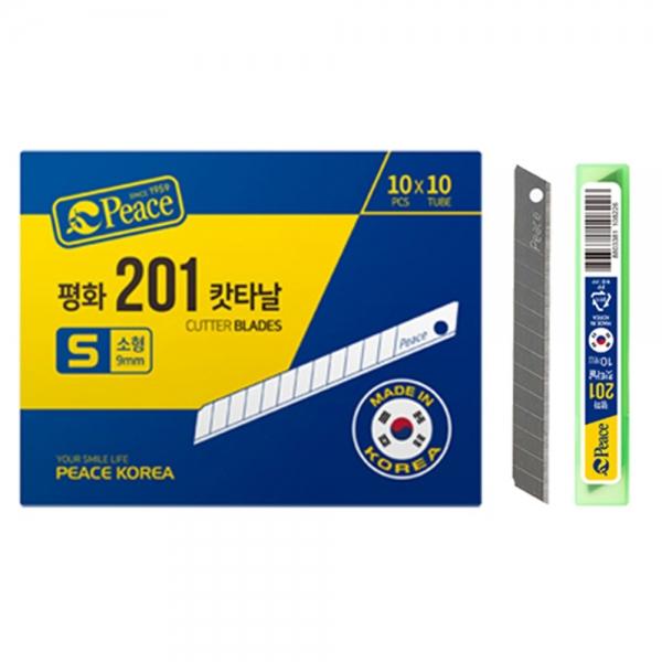 평화 커터칼 201 전용 커터날 84mm (소) 1박스 (10pX10개입) (커터칼 별매)