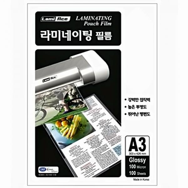 라미에이스 코팅지 코팅필름 A3 100mic 303x426mm (100매입) 코팅용지