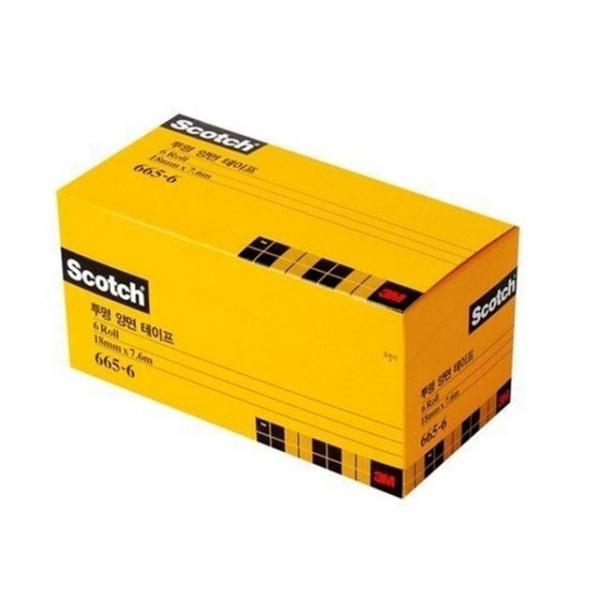 3M 스카치 투명양면테이프 리필 665R-6 18mm 오피스팩 / 18mmx7.6m