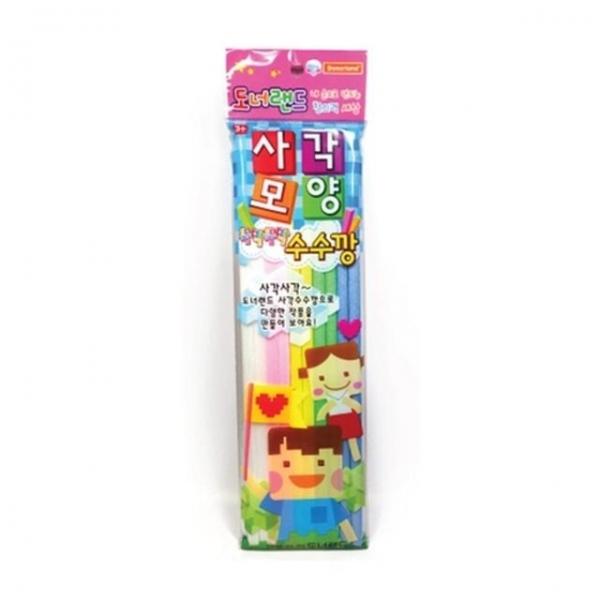 (도너랜드) 1500 칼라공작 수수깡 사각모양 / 10개입
