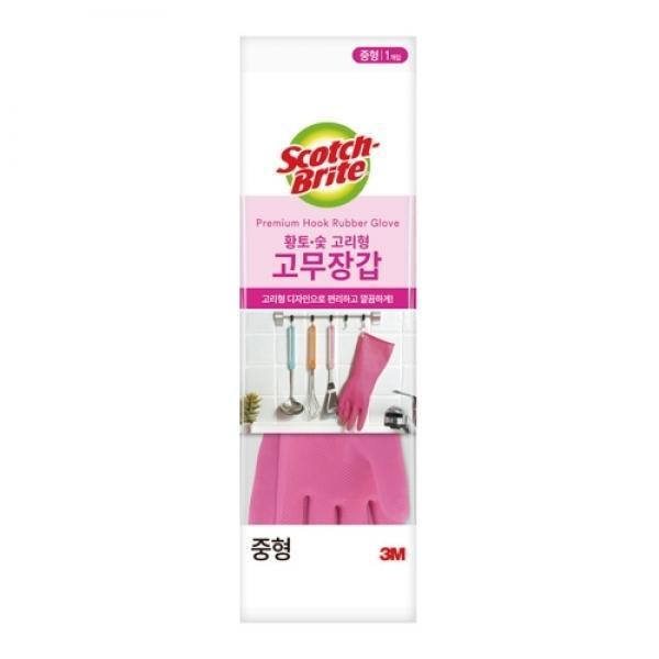 (3M) 황토숯 고리형 고무장갑 (중) 210mmX360mm (10개