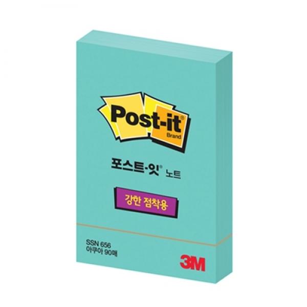 3M  노트 강한점착용 SSN656 아쿠아 90매
