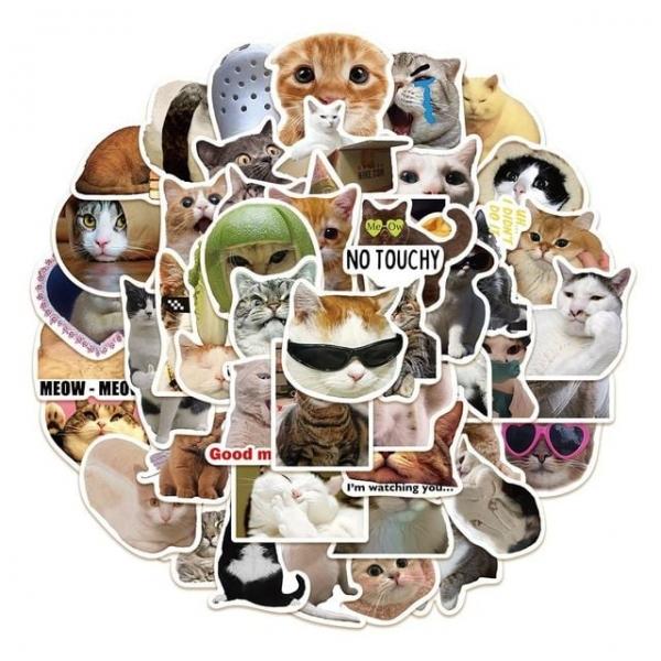 WL 디자인 데코 스티커 50매(고양이)
