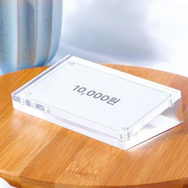 WL 경사 자석 투명 아크릴 가격표 홀더 메뉴판 90x55mm